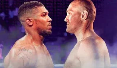 Anthony Joshua et Tyson Fury face à face Anthony Joshua et Tyson Fury face à face