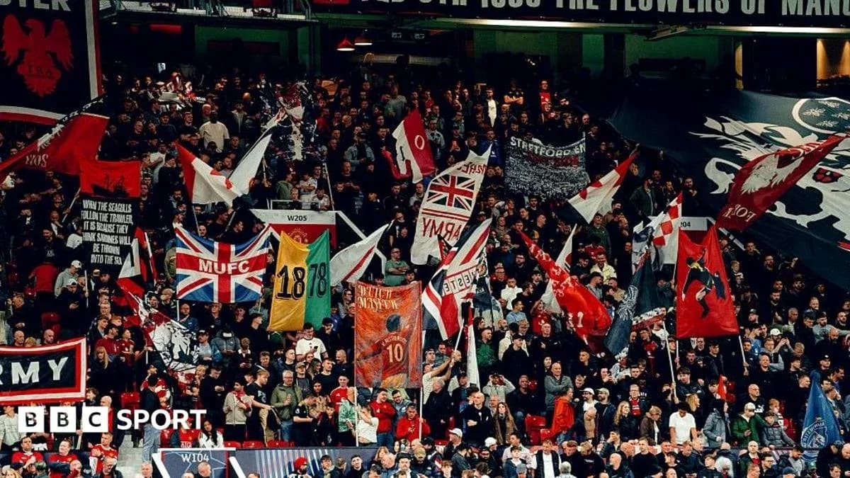 Supporters waving flags in stadium crowd Supporters waving flags in stadium crowd