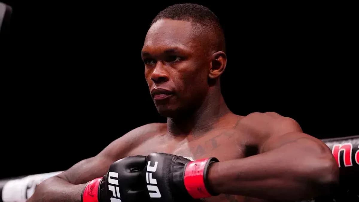 Fighter preparing in UFC octagon before match Fighter preparing in UFC octagon before match