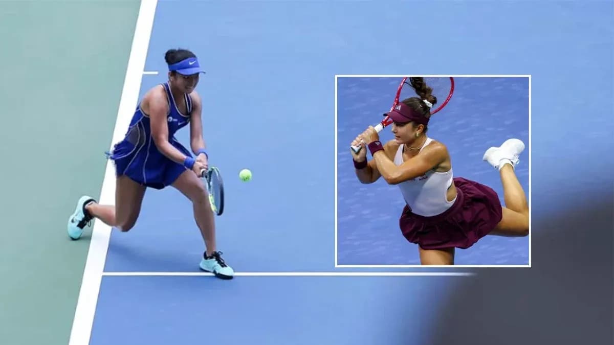 Joueuse de tennis en action sur le court Joueuse de tennis en action sur le court