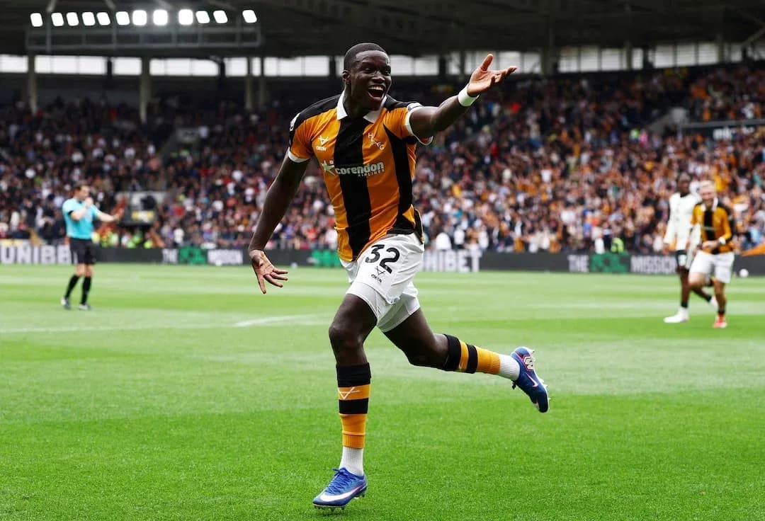 Joueur de Hull City célébrant un but Joueur de Hull City célébrant un but