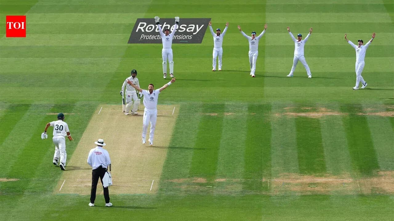 Joueurs célébrant une prise lors d'un match de cricket Joueurs célébrant une prise lors d'un match de cricket