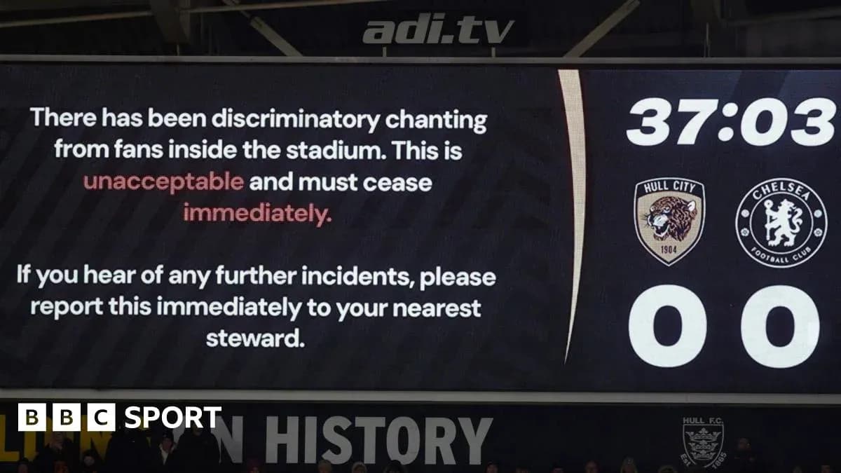 Message about discriminatory chanting during match Message about discriminatory chanting during match