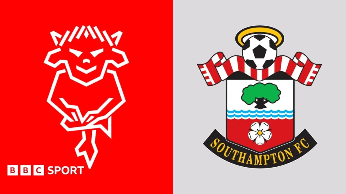 Logos de BBC Sport et Southampton FC sur fond coloré Logos de BBC Sport et Southampton FC sur fond coloré