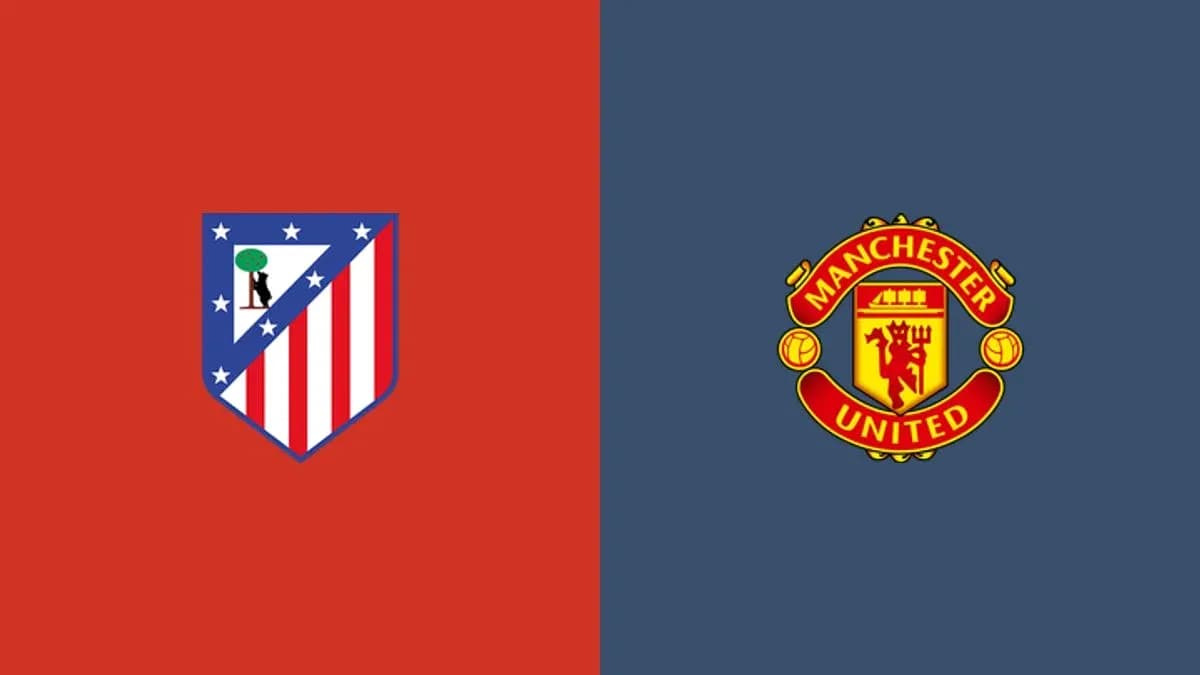 Logos d'Atletico Madrid et Manchester United Logos d'Atletico Madrid et Manchester United