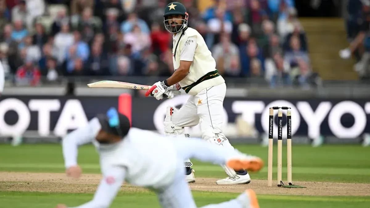 Batsman playing a shot during cricket match Batsman playing a shot during cricket match