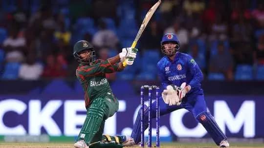 Batsman from Bangladesh playing a shot against Afghanistan Batsman from Bangladesh playing a shot against Afghanistan