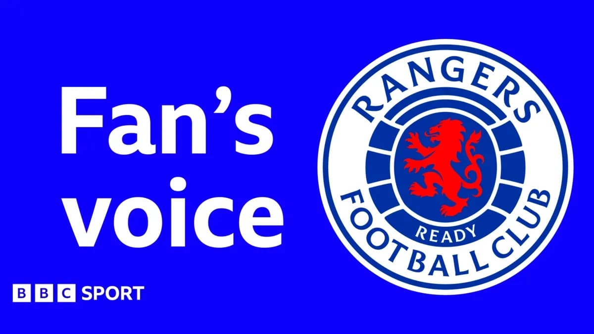 Logo de Rangers Football Club avec texte 'Fan's voice' Logo de Rangers Football Club avec texte 'Fan's voice'
