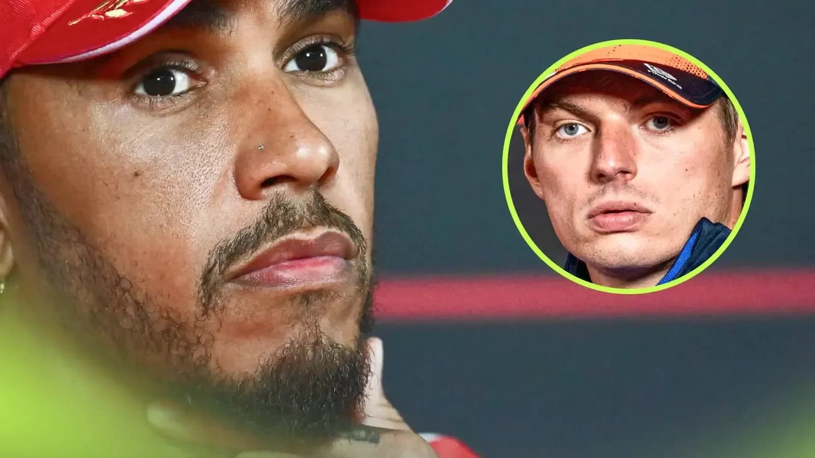 Lewis Hamilton and Max Verstappen at press conference Lewis Hamilton and Max Verstappen at press conference